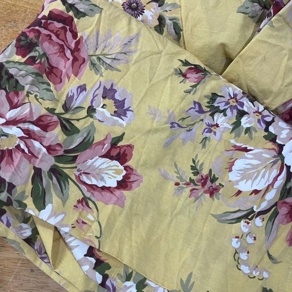 Vtg Ralph Lauren Sophie Brooke Twin Sheet Set Yellow Floral‎ Cottagecore 4pc USA